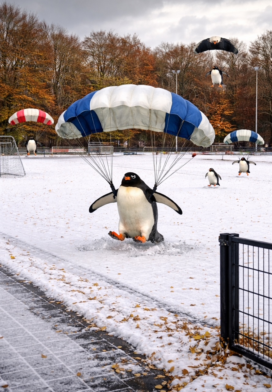 Pinguïns komen verkeerd terecht